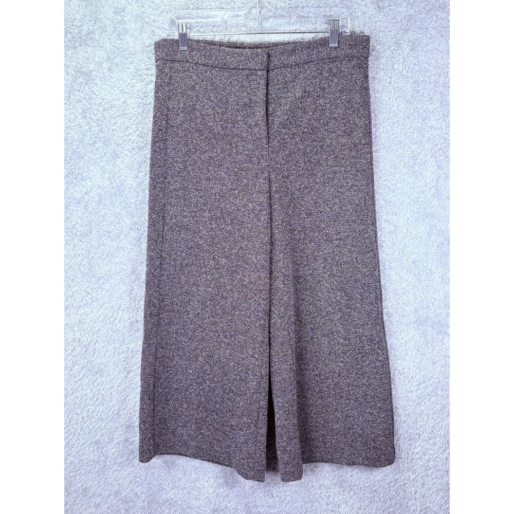 Ann Taylor Womens Size 8 Wide Leg Pants Gray Heathered Knit Trouser